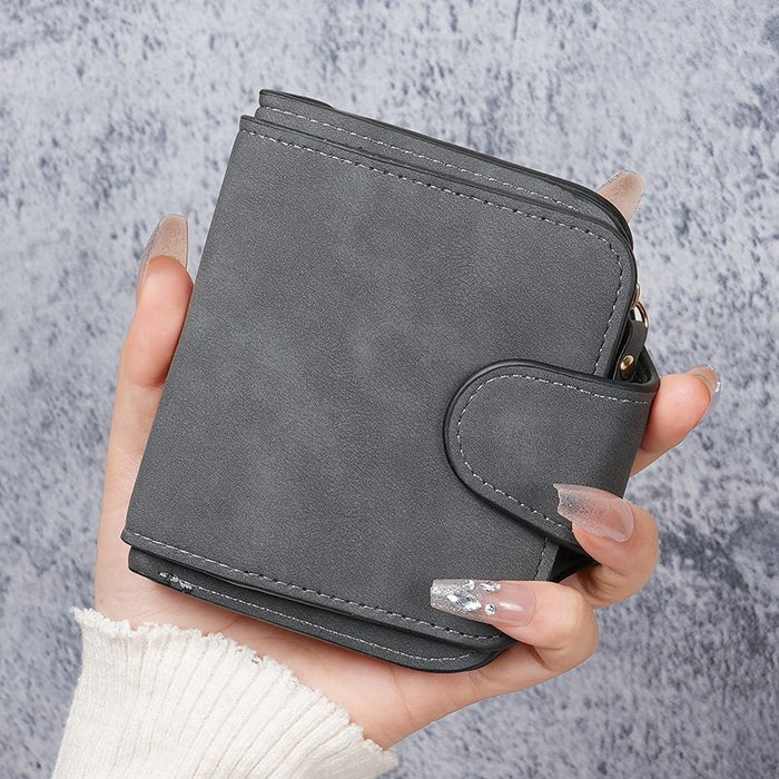Wholesale Women' s Solid Color Urban Simple Short Wallet with Multiple Card Slots Everyday Wallet Gift
