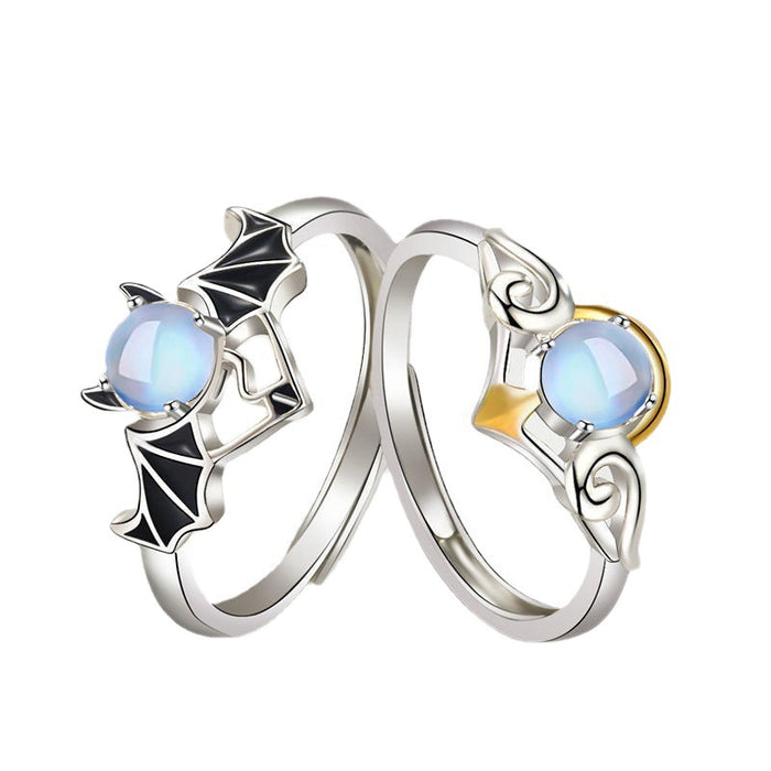 Wholesale Fashion Moonstone Ring  Opening Adjustable Couple Ring