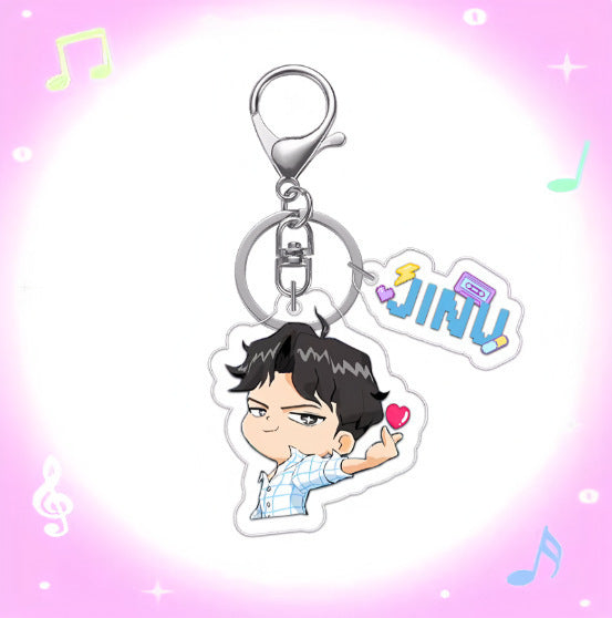 Wholesale 10pcs/set Anime-themed Acrylic Keychains Two-Piece Set