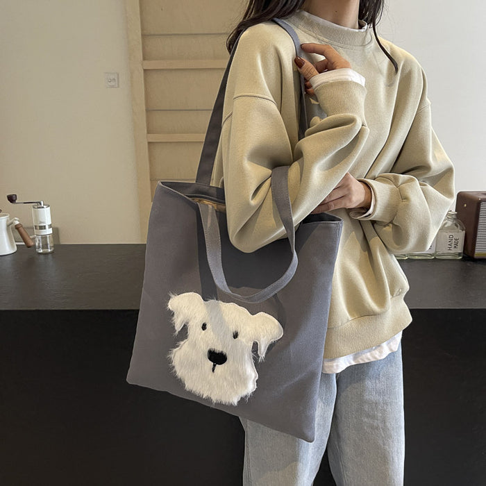 Wholesale Cute canvas backpack, one shoulder cloth bag, tote bag, versatile, large capacity casual class bag