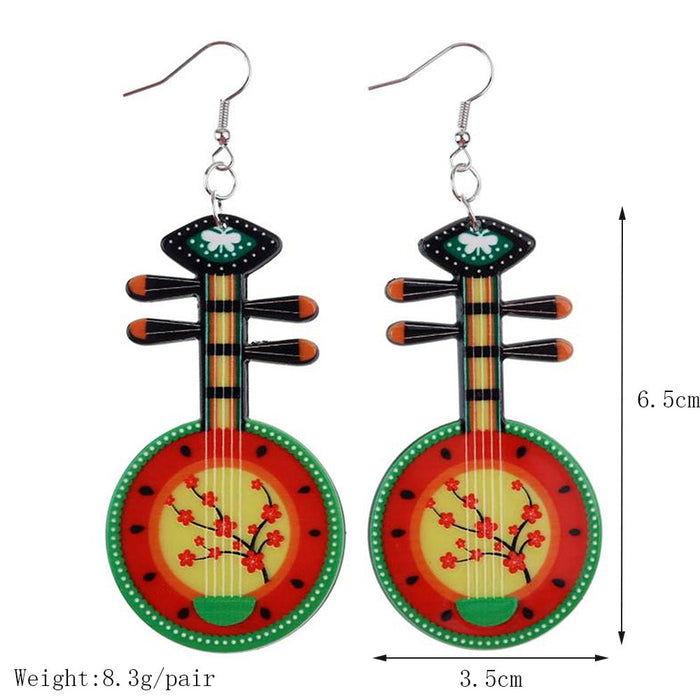 Wholesale Vintage Music Instrument Acrylic Earrings JDC-ES-NiQing060