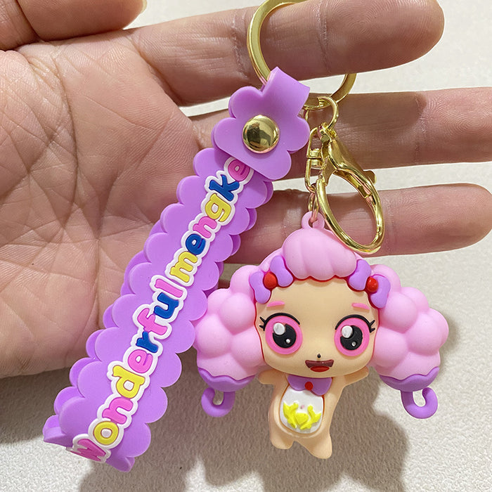 Wholesale Cartoon ful Cute Keychain Pendant Student Bookbag with Bell Pudding Dog Doll Pendant