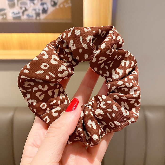 Wholesale Leopard Print Bear Intestine Ring Hair Scrunchies JDC-HS-HuiDi018