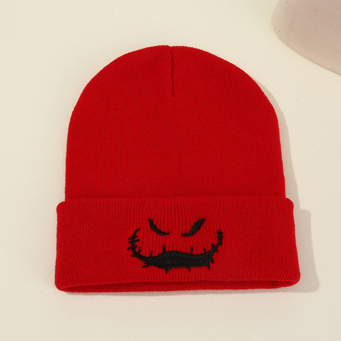 Wholesale Christmas Eve Knitted Hat Knitted Hat  Ghost Face Hat Green Cold Hat