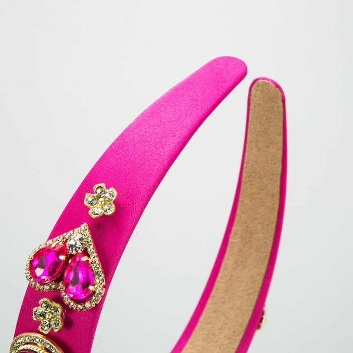 Wholesale Glass rhinestone heart-shaped headband for Valentine' s Day