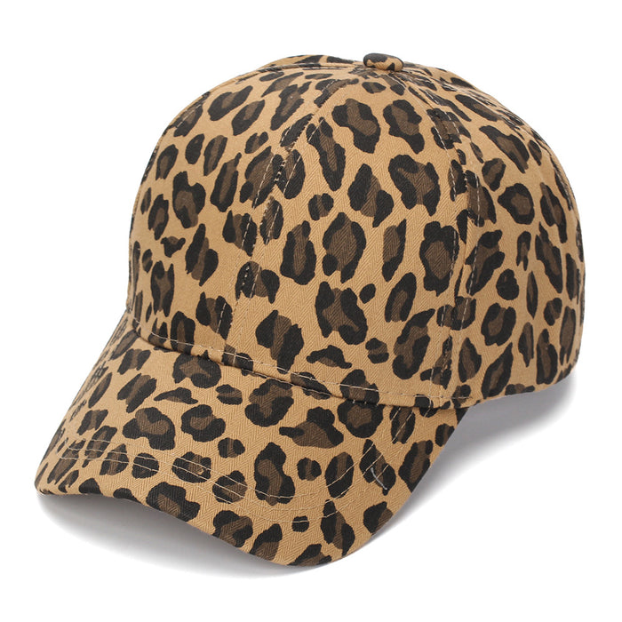 Wholesale Trendy Leopard Print Women' s Baseball Cap High Quality Sun Protection Hat Boutique Gift