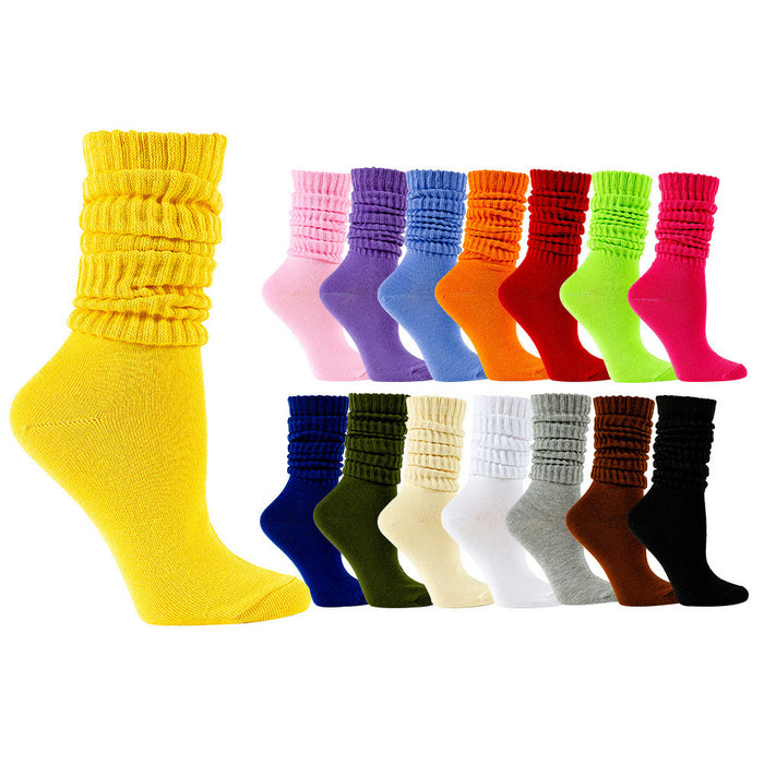 Wholesale Pile Socks Colorful Candy Colored Women's Mid Tube Personalized Trendy New Style Loose Mouth Bubble Socks JDC-SK-JiaMu009