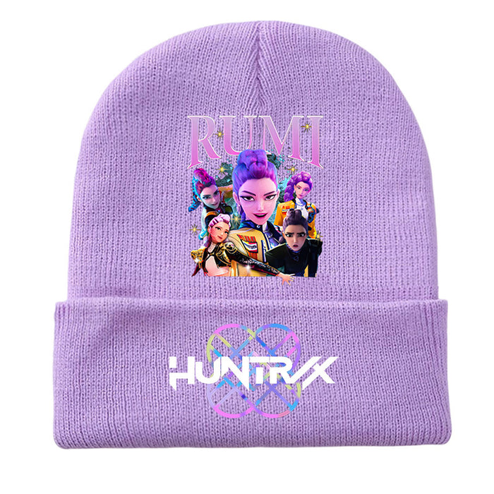 Wholesale Kpop Printed Knit Hat Fleece Hat