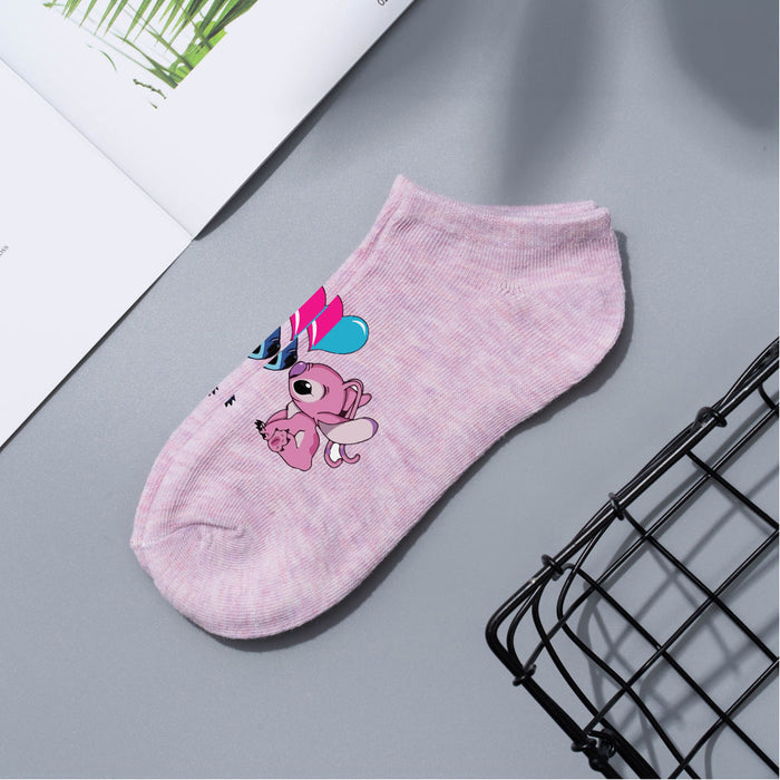 Wholesale Cartoon Simple Breathable Short Style Multi-color Cotton Crew Socks JDC-SK-WuDM001