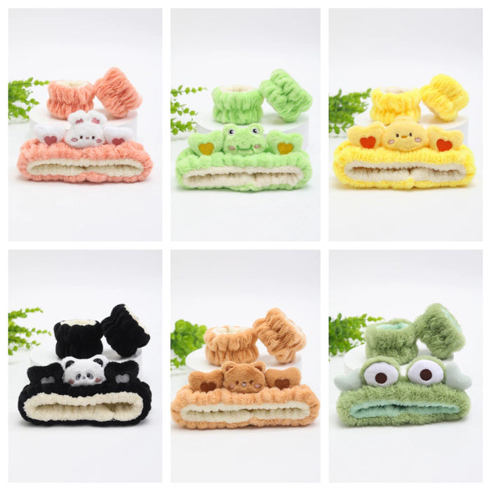 Wholesale Cute cartoon animal face wash headband