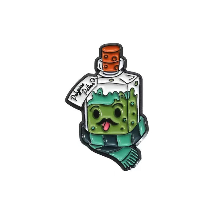 Wholesale Zinc Alloy Baked Enamel Cartoon Brooch Magic Potion Cat Book Bag Charm Decorative Gift MOQ≥2