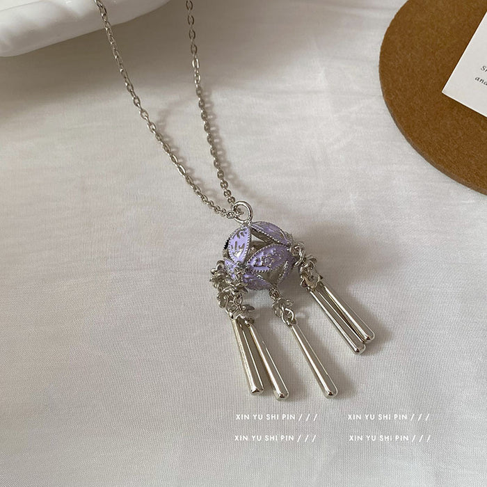 Wholesale Embroidered tassel necklace with niche design, collarbone chain