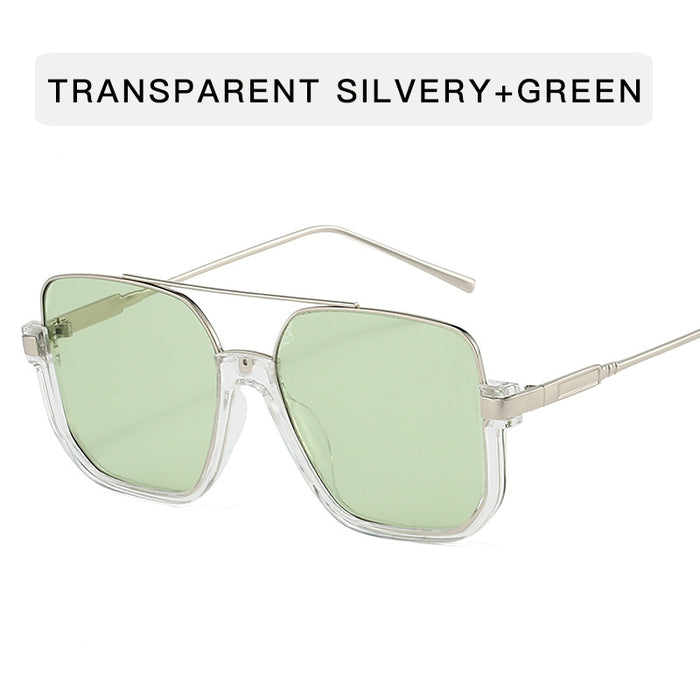 Wholesale Double Beam Half Frame Metal Sunglasses Women's  Anti-UV Sunglasses