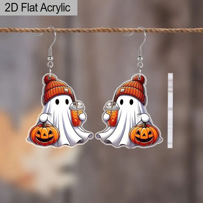 Wholesale Trendy  Pumpkin Ghost Acrylic Earrings Fashion Accessory MOQ≥2
