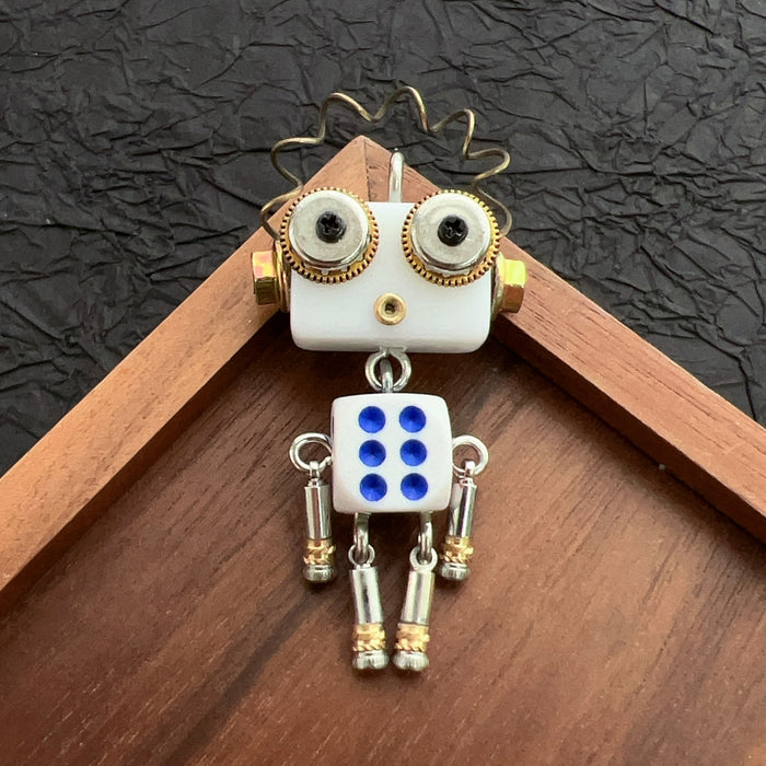 Wholesale Wooden Punk Robot Necklace DIY Accessories Pendants Keychain