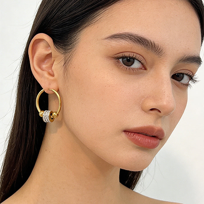 Wholesale Minimalist Stainless Steel Versatile Hoop Earrings