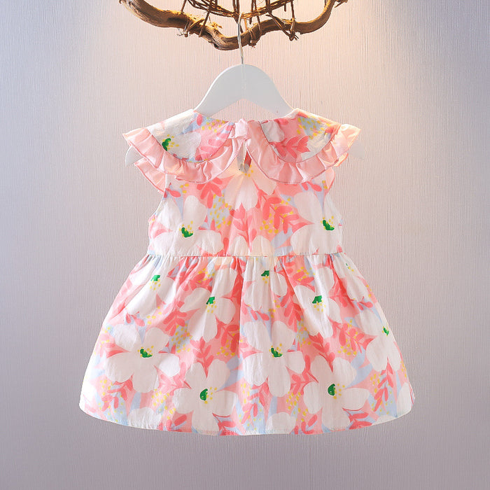 Wholesale Girls Sleeveless Dresses New Summer Children's Stylish Floral Dresses Baby Small Children Korean Summer Clothes JDC-CTS-MianY013