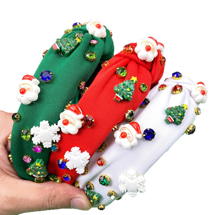 Wholesale Christmas  wide knotted  festive headband