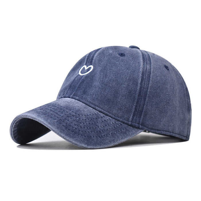 Wholesale Pure cotton washed old cute embroidered baseball cap duck tongue cap