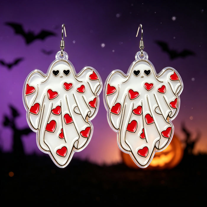 Wholesale  Ghost Acrylic Earrings Funny Cartoon Design Party Jewelry Accessory