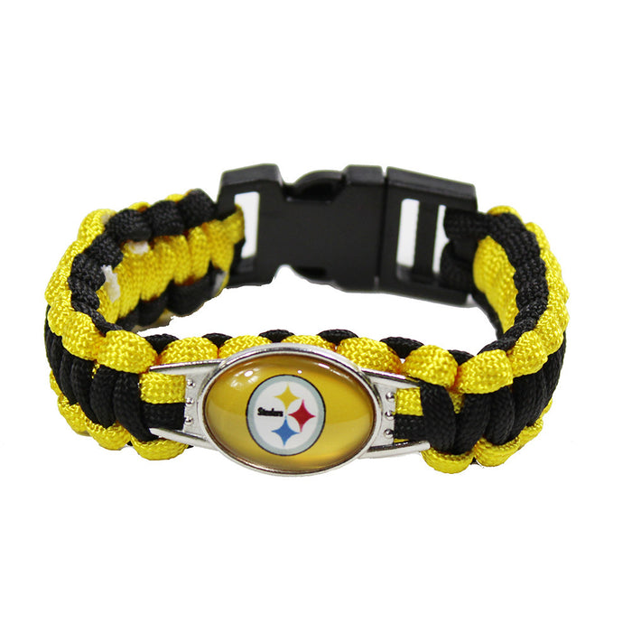 Wholesale  Football Team Woven Bracelet Outdoor Lifesaving Bracelet