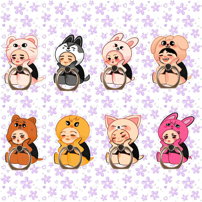 Wholesale Cartoon Acrylic Mobile Phone Holder Ring Buckle JDC-PS-HanTian001