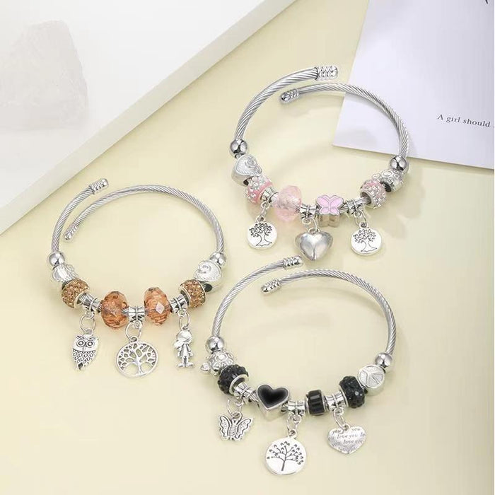 Wholesale Beaded Bracelet Stainless Steel Copper Alloy Rhinestone Fashion Jewelry