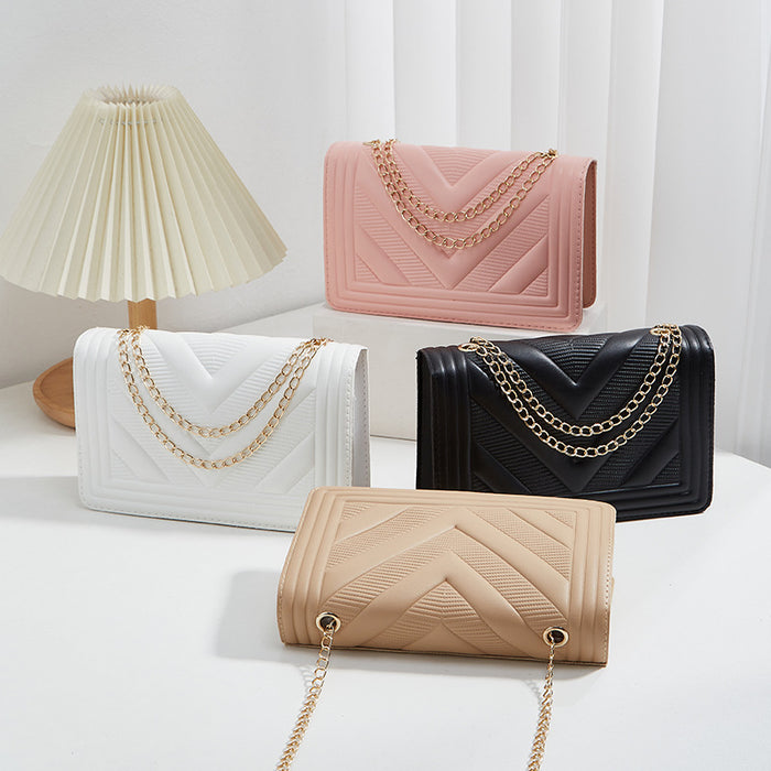 Wholesale Classic Embossed Bags for Women Simple and Fashionable Single Shoulder Small Square Bags JDC-SD-QJR001