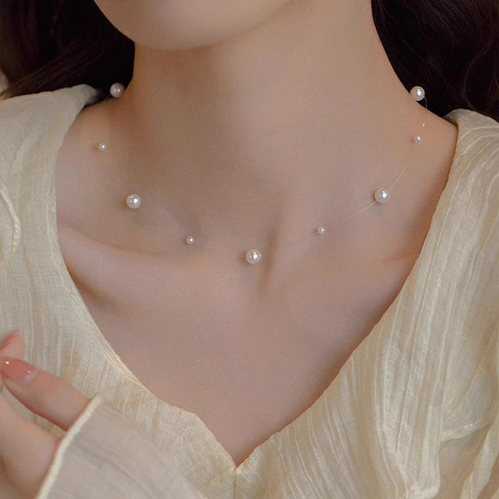 Wholesale Starry Sky Pearl Necklace, Light Luxury, Fashion, Niche, Collarbone Chain, High Grade, Neck Chain Accessories