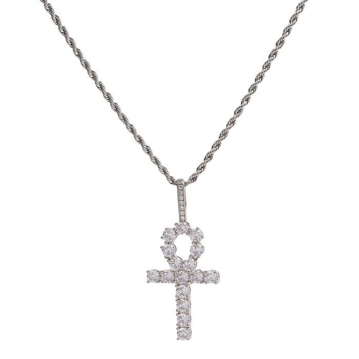 Wholesale 2PCS Brass Zircon Cross Pendant Necklace JDC-NE-BaiYi013