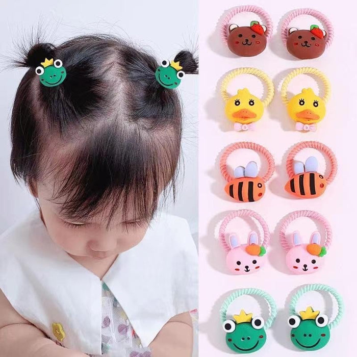 Wholesale Cute Cartoon Hair Ties for Kids Soft Elastic Everyday Styling Baby Hair Accessory