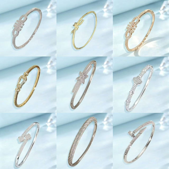 Wholesale Minimalist Zircon Bracelet For Women Gold Plated Copper Jewelry Accessory Trendy Everyday Wear Boutique Resale