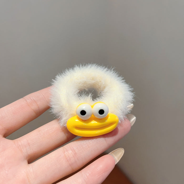 Wholesale Colorful Big-Eyed Monster Plush Hair Ring Thickeneded and Widened Towel Ring Plush Hair Rope Sweet Girl Heart Hair Rope Hair