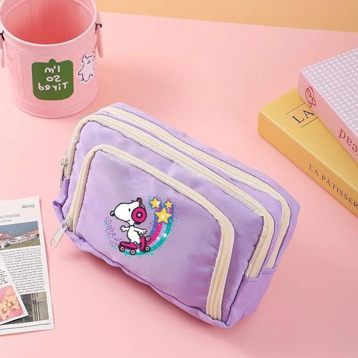 Wholesale Polyester Cartoon Dog Print Pencil Case Cute Student Stationery Pouch For School Girls Storage Bag