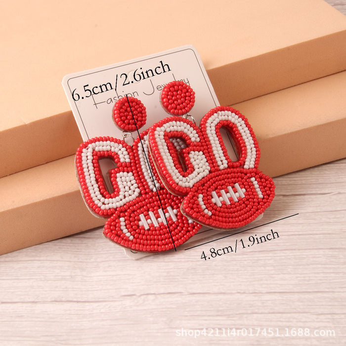 Wholesale  fashion sports style letter-shaped  earrings