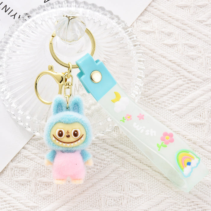 Wholesale Cartoon Flocked Cute Soft Rubber Keychains