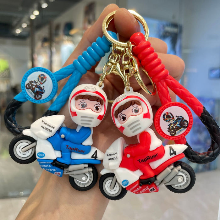 Wholesale Creative and Cool Motorcycle Keychain Bag Pendant Cute Doll Couple Keychain