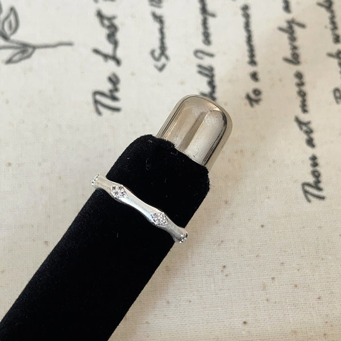 Wholesale Matte Metal and Zircon Ring