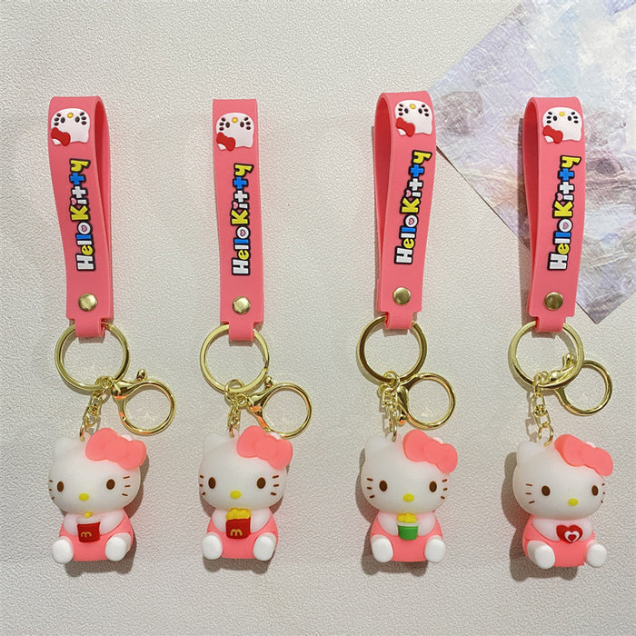 Wholesale Cartoon cross-dressing cat key chain cute national style  school keychain