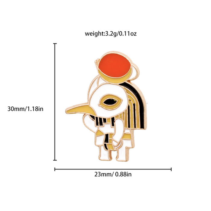 Wholesale Metal Electroplated Cartoon Egyptian Pharaoh Brooch Unisex Retro Pin Fashion Accessory For Bags Clothing Gifts