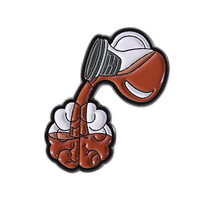 Wholesale Cartoon Coffee Cup Shape Brooch Pin Set Zinc Alloy Decorative Accent