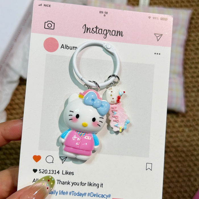 Wholesale Big Cartoon Cat Resin Keychain Cute Backpack Charm Gift MOQ≥2