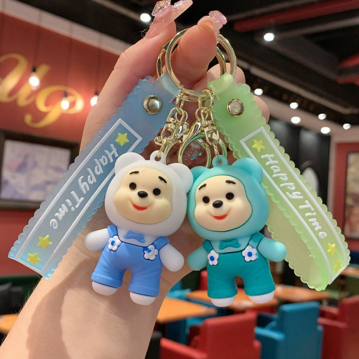 Wholesale Chic Cute Bear Keychain Charm PVC Cartoon Bear Bag Accessory Trendy Gift