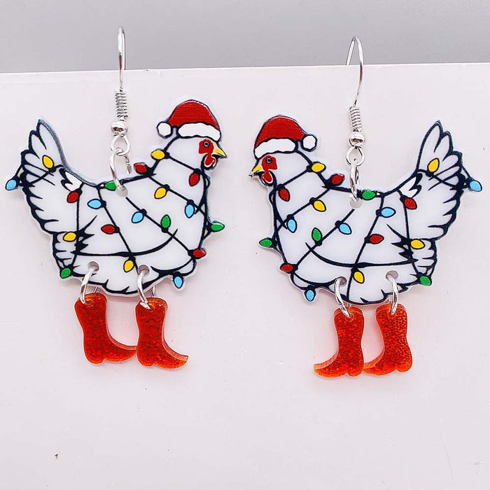 Wholesale Christmas earrings snowflake  candy snowman acrylic earrings Christmas ornaments gift