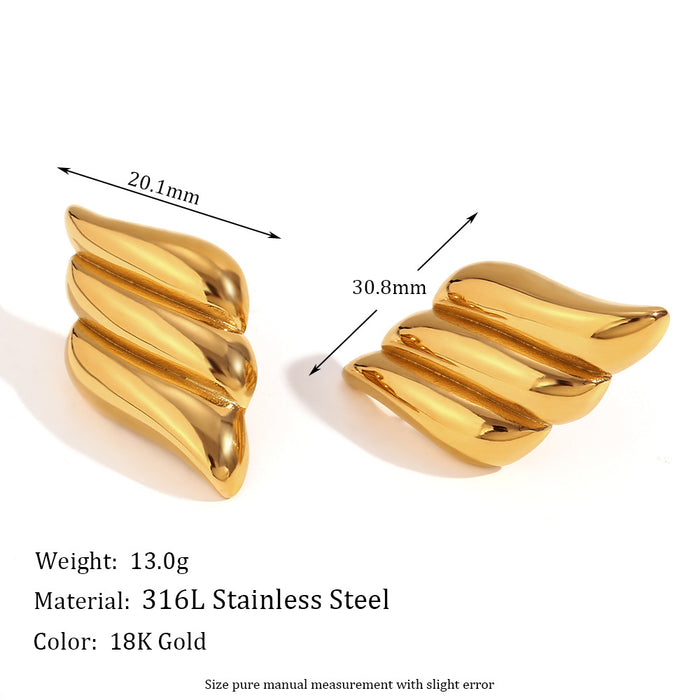 Wholesale Stainless Steel Plated 18K Gold Irregular Geometric Heart Earrings JDC-ES-MengJ008