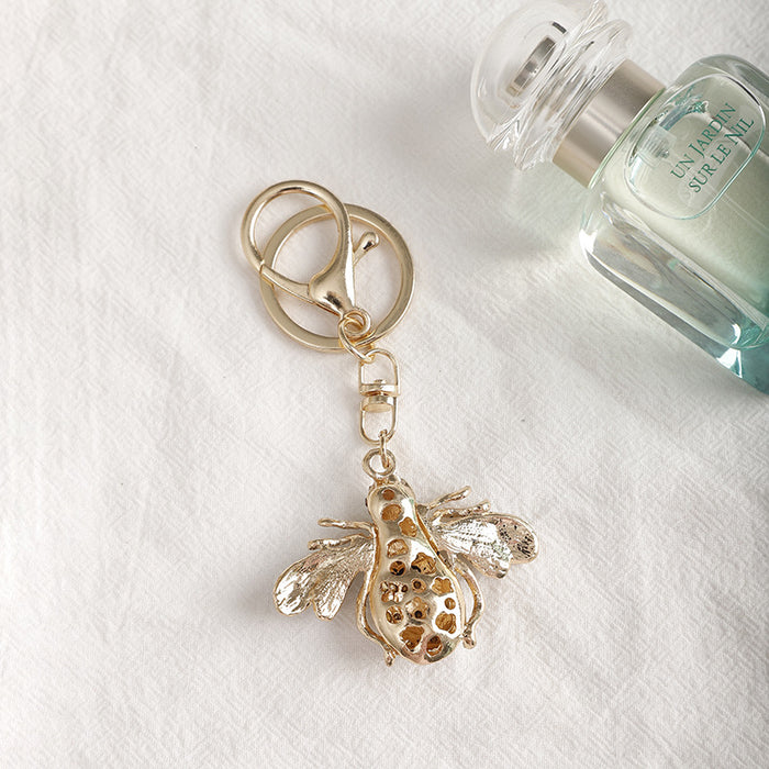 Wholesale Diamond Bee Zinc Alloy Keychain JDC-KC-MeiF003