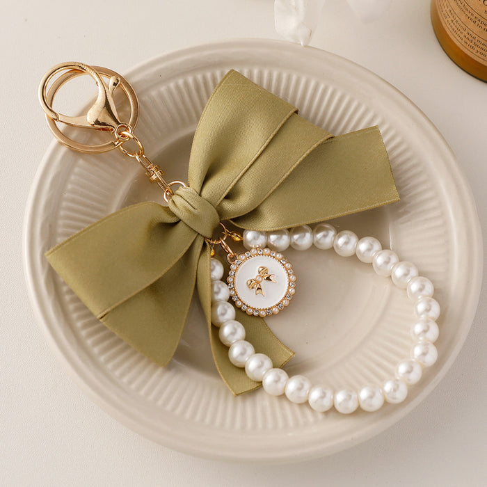 Wholesale Big Bow Tie Pearl Keychain JDC-KC-CH117