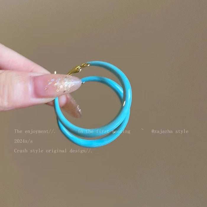 Wholesale Drip glazed circle earrings with new temperament, personality, and high-end feel