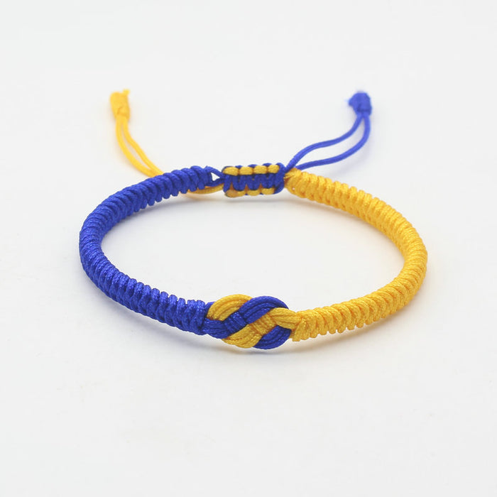 Wholesale New Color Blocked Ukrainian Bracelet Hand Woven Concentric Knot Bracelet Double Coin Knot Bracelet Hand Rope JDC-BT-SX011