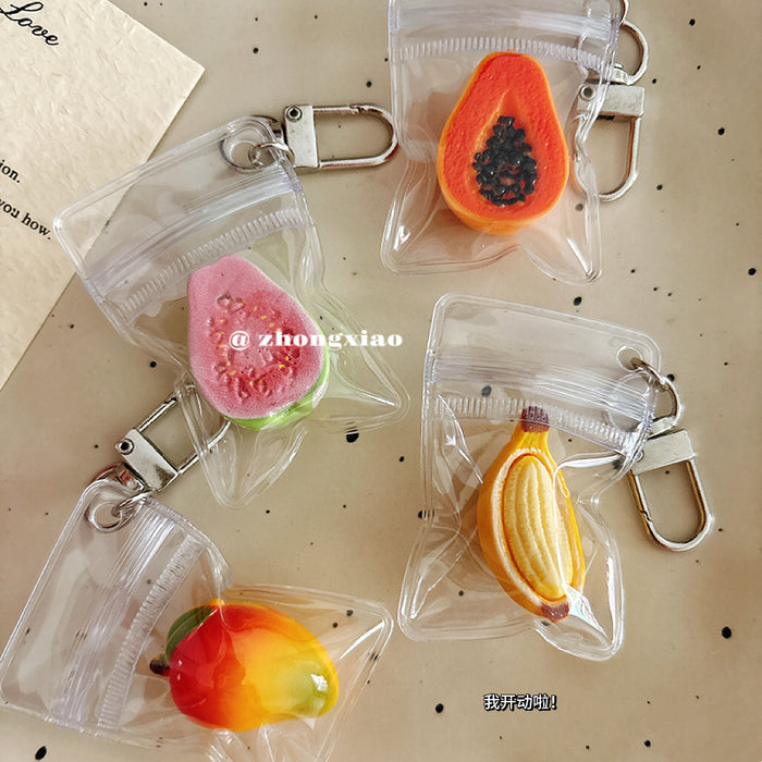 Wholesale Chic Assorted Fruit Resin Keychain Bag Charm For Backpack Purse Car Key Party Gift